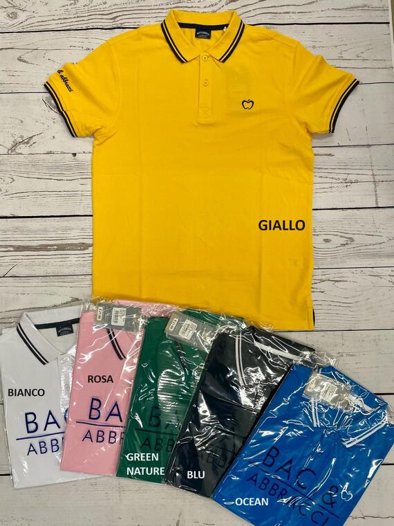 Baci & Abbracci cotton piqué polo shirt for men BAM1420